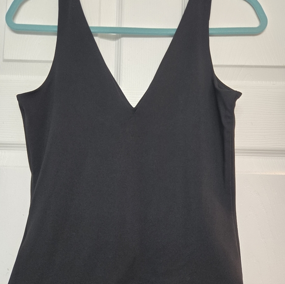 Express Black Double V-Neck Body Contour Tank - Picture 3 of 3